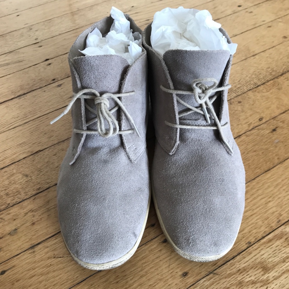 Suede DV lace up booties